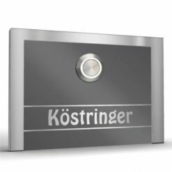 Edelstahl Türklingel 100x70mm Anthrazit RAL 7016 Anthrazitgrau Zibs -Türschilder aus Edelstahl Geschäft edelstahl tuerklingel 100x70mm anthrazit ral 7016 anthrazitgrau zibs3