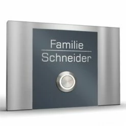 Edelstahl Türklingel 100x70mm Anthrazit RAL 7016 LEON