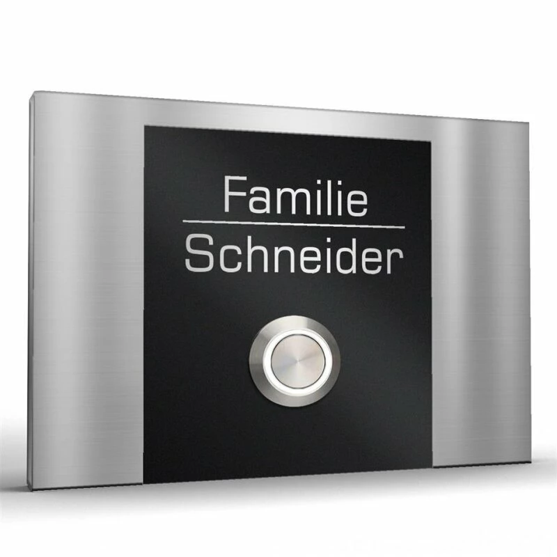 Edelstahl Türklingel 100x70mm Anthrazit RAL 7016 LEON 2 Edelstahl Türklingel 100x70mm Anthrazit RAL 7016 LEON – Bild 2