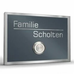 Edelstahl Türklingel 100x70mm Anthrazit RAL 7016 ROBBI