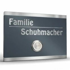 Edelstahl Türklingel 100x70mm Anthrazit RAL 7016 Zorge