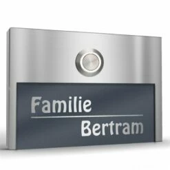 Edelstahl Türklingel 100x70mm Klingelplatte RAL 7016 Anthrazit Grau