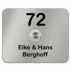 Edelstahl Türklingel 110 X 90mm Mit Runden Ecken Ellis