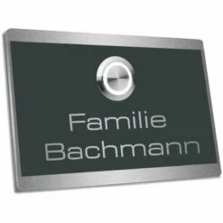 Edelstahl Türklingel 110x85mm Anthrazit RAL 7016 ROLF