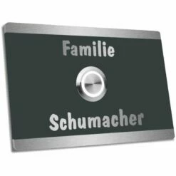 Edelstahl Türklingel 110x85mm Anthrazit RAL 7016 Zebby