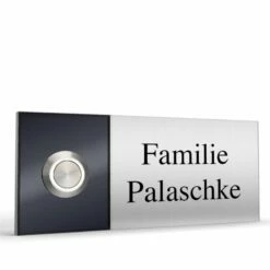 Edelstahl Türklingel 120x50mm Mit Acrylglas Schwarz