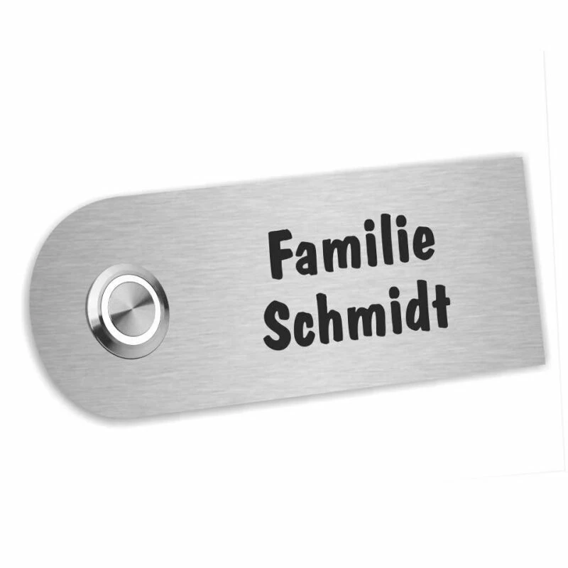 Edelstahl Türklingel 120x50mm Mit Halbrunder Ecke 1 Edelstahl Türklingel 120x50mm Mit Halbrunder Ecke