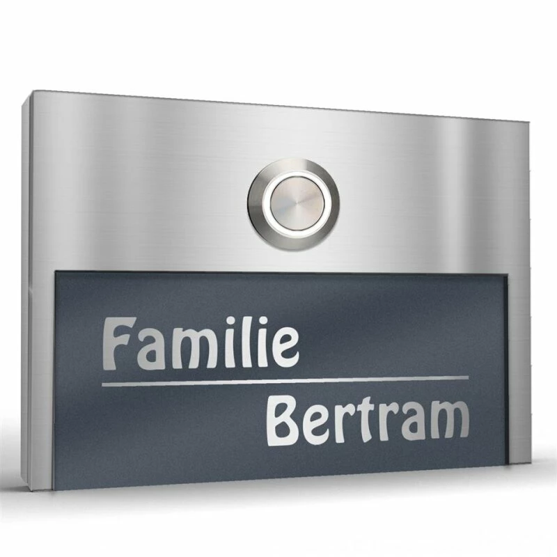 Edelstahl Türklingel 130x100mm Klingelplatte RAL 7016 Anthrazit Grau 1 Edelstahl Türklingel 130x100mm Klingelplatte RAL 7016 Anthrazit Grau