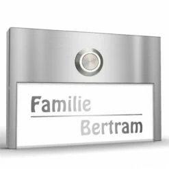 Edelstahl Türklingel 130x100mm Klingelplatte RAL 9016 Weiss