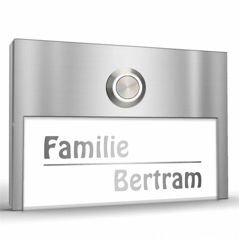 Edelstahl Türklingel 130x100mm Klingelplatte RAL 9016 Weiss 1 Edelstahl Türklingel 130x100mm Klingelplatte RAL 9016 Weiss