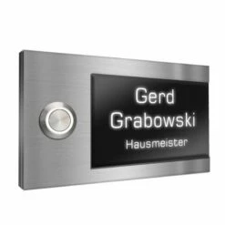 Edelstahl Türklingel 130x75mm Mit Acrylglas In Schwarz