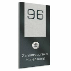 Edelstahl Türklingel 135x280mm In Verschiedenen Farbtönen Pulverbeschichtet