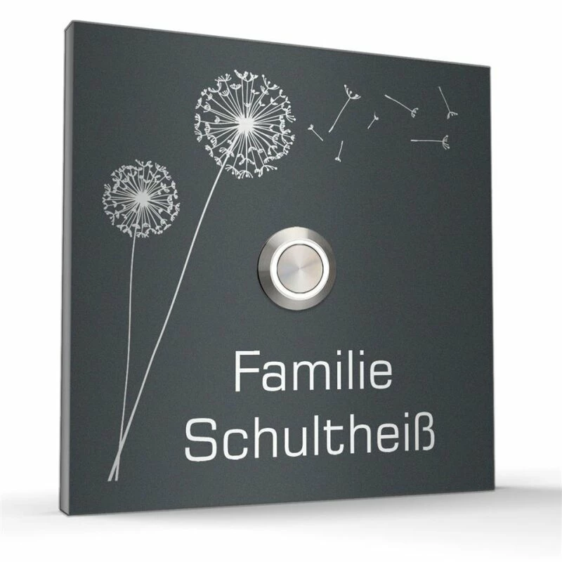 Edelstahl Türklingel 160x160mm Design Klingelplatte 2 Edelstahl Türklingel 160x160mm Design Klingelplatte – Bild 2