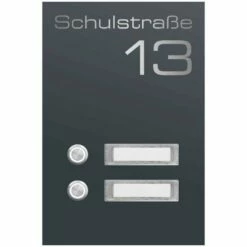 Edelstahl Türklingel 2 Familien Mit Namensschilder RAL 7016 Anthrazit Grau