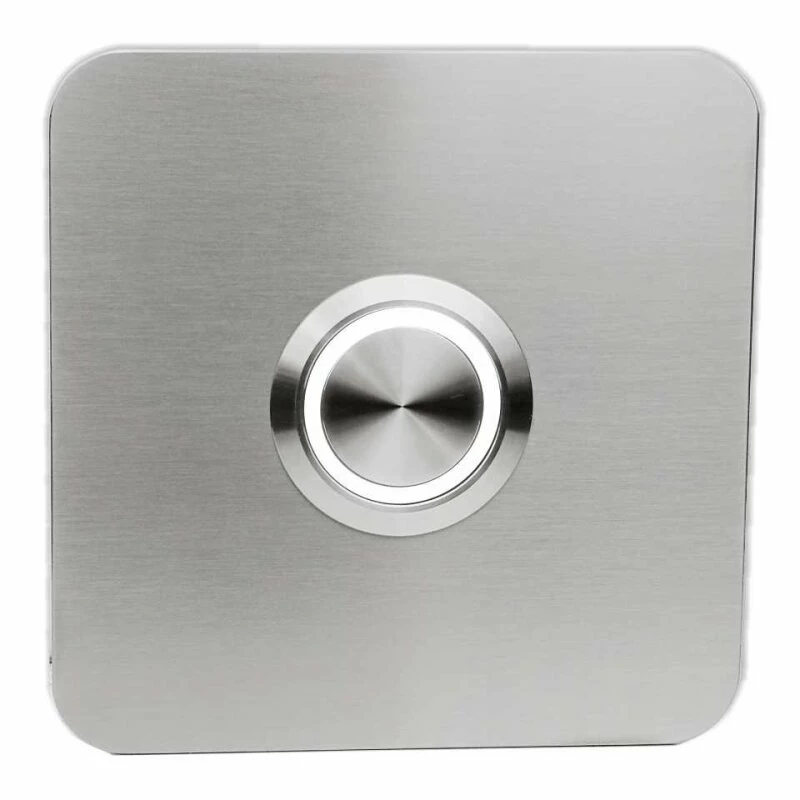 Edelstahl Türklingel 90x90mm Mit 35mm LED Taster 1 Edelstahl Türklingel 90x90mm Mit 35mm LED Taster