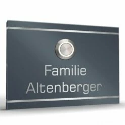 Edelstahl Türklingel Klingelplatte 100x70mm Anthrazit RAL 7016 Zimy
