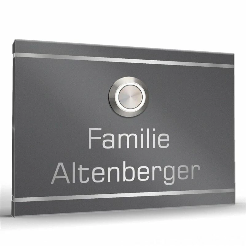 Edelstahl Türklingel Klingelplatte 100x70mm Anthrazit RAL 7016 Zimy 3 Edelstahl Türklingel Klingelplatte 100x70mm Anthrazit RAL 7016 Zimy – Bild 3