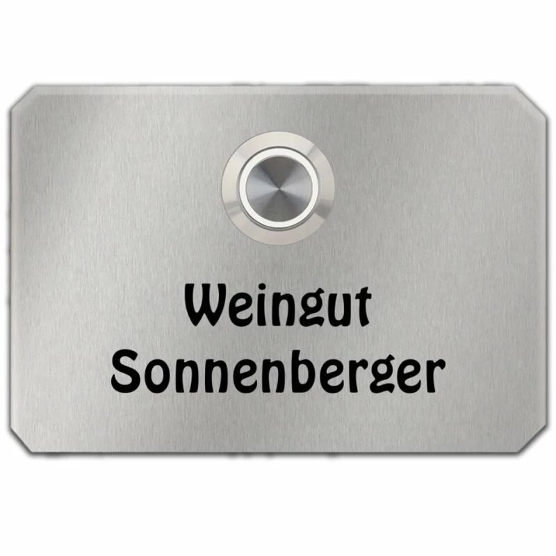 Edelstahl Türklingel Klingelschild 80x55mm John 1 Edelstahl Türklingel Klingelschild 80x55mm John