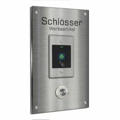 Edelstahl Türklingel Mit Fingerprint Und Transponder 120x200mm -Türschilder aus Edelstahl Geschäft edelstahl tuerklingel mit fingerprint und transponder 120x200mm2