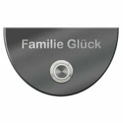 Edelstahl Türklingel Mit LED Und Gravur Halbrund