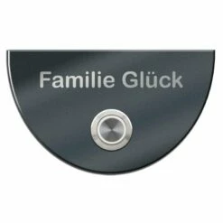 Edelstahl Türklingel Mit LED Und Gravur Halbrund -Türschilder aus Edelstahl Geschäft edelstahl tuerklingel mit led und gravur halbrund3