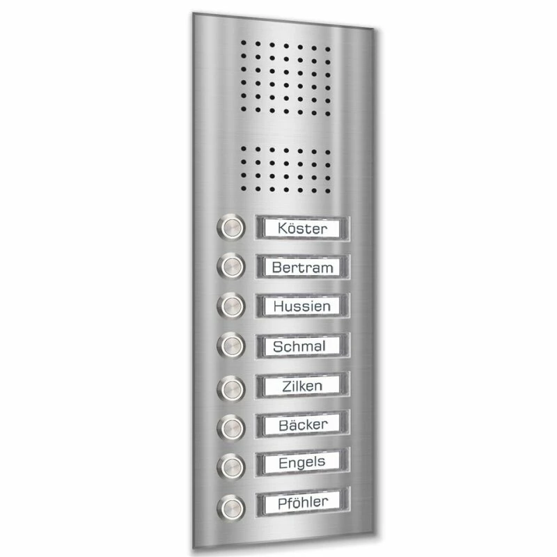 Edelstahl Unterputz Achtfamilien Türklingel 145x392mm 1 Edelstahl Unterputz Achtfamilien Türklingel 145x392mm
