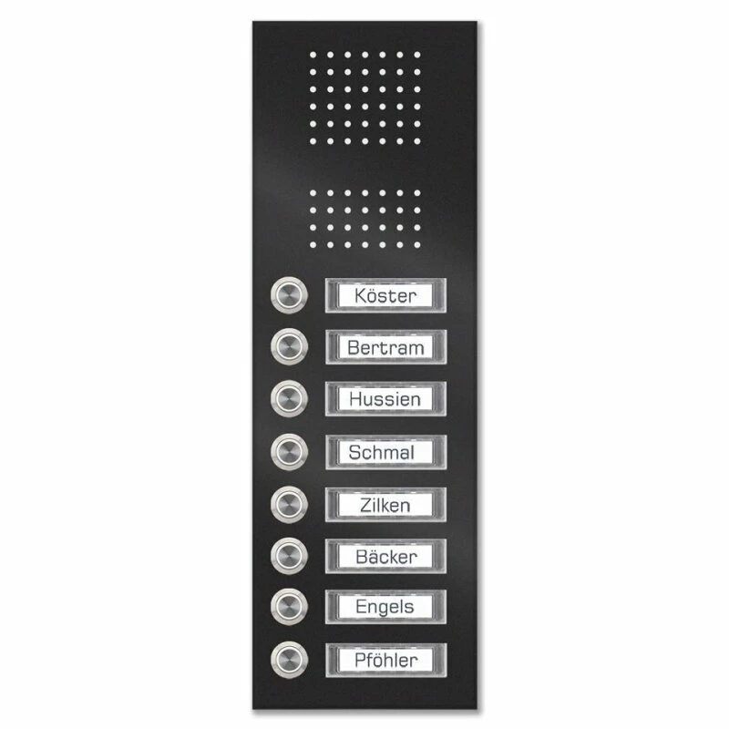 Edelstahl Unterputz Achtfamilien Türklingel 145x392mm 4 Edelstahl Unterputz Achtfamilien Türklingel 145x392mm – Bild 4