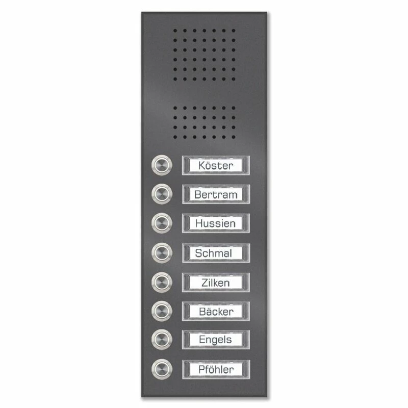 Edelstahl Unterputz Achtfamilien Türklingel 145x392mm 6 Edelstahl Unterputz Achtfamilien Türklingel 145x392mm – Bild 6