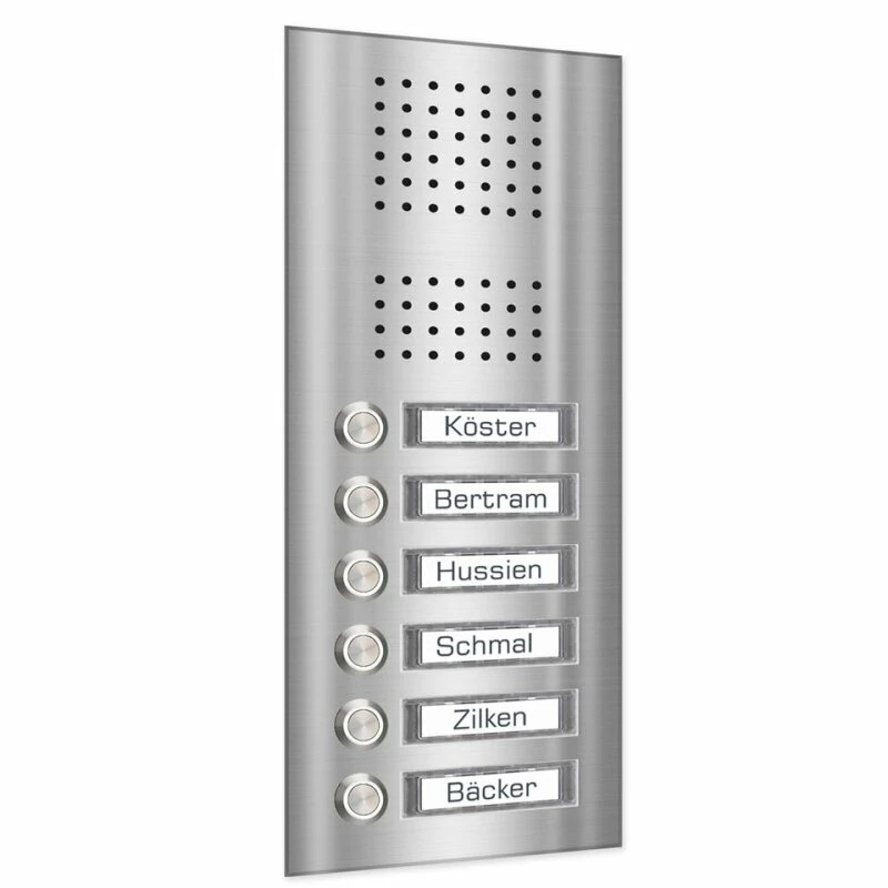 Edelstahl Unterputz Sechsfamilien Türklingel 145x333mm 1 Edelstahl Unterputz Sechsfamilien Türklingel 145x333mm