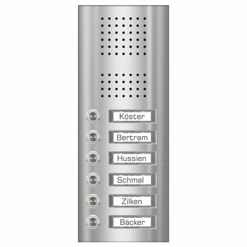 Edelstahl Unterputz Sechsfamilien Türklingel 145x333mm 2 Edelstahl Unterputz Sechsfamilien Türklingel 145x333mm – Bild 2