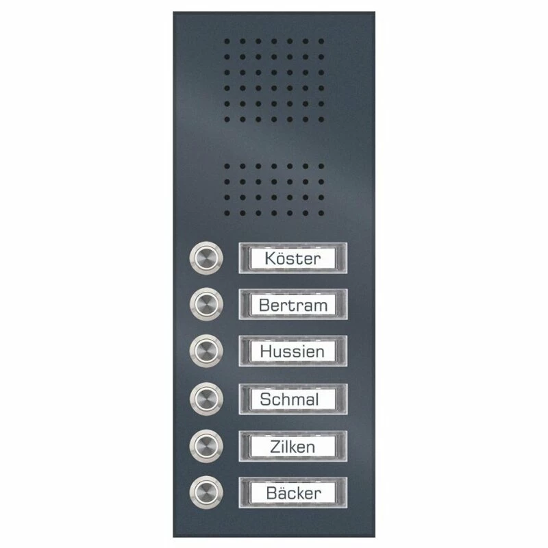 Edelstahl Unterputz Sechsfamilien Türklingel 145x333mm 3 Edelstahl Unterputz Sechsfamilien Türklingel 145x333mm – Bild 3