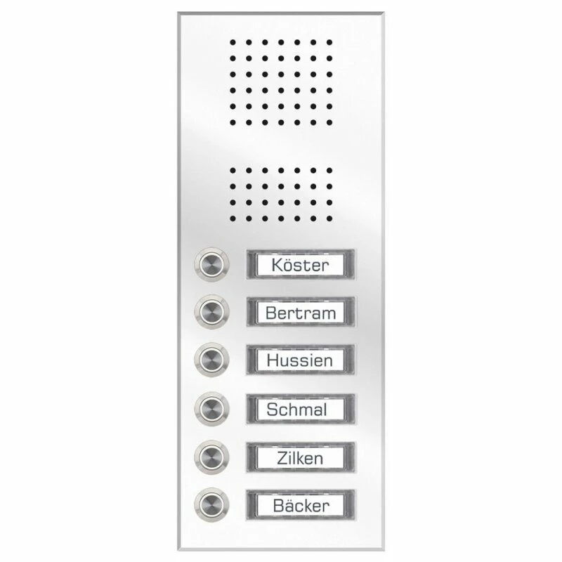 Edelstahl Unterputz Sechsfamilien Türklingel 145x333mm 5 Edelstahl Unterputz Sechsfamilien Türklingel 145x333mm – Bild 5