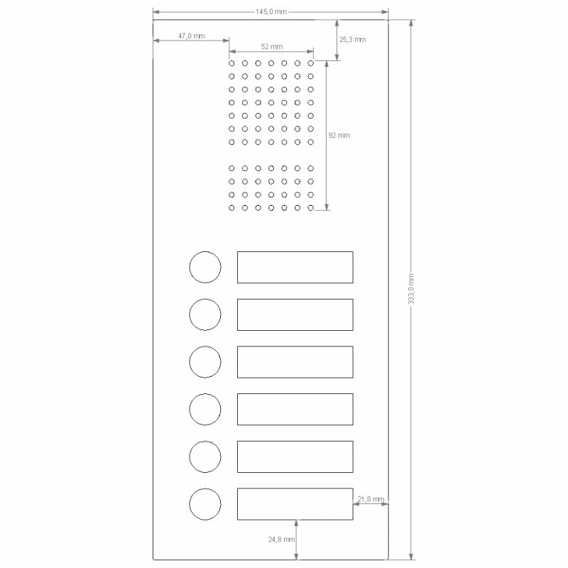 Edelstahl Unterputz Sechsfamilien Türklingel 145x333mm 7 Edelstahl Unterputz Sechsfamilien Türklingel 145x333mm – Bild 7