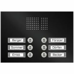 Edelstahl Unterputz Sechsfamilien Türklingel Quer 305x205mm -Türschilder aus Edelstahl Geschäft edelstahl unterputz sechsfamilien tuerklingel quer 305x205mm3
