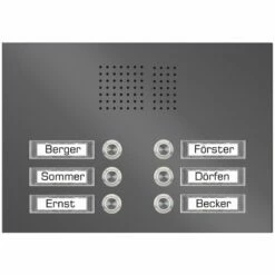 Edelstahl Unterputz Sechsfamilien Türklingel Quer 305x205mm -Türschilder aus Edelstahl Geschäft edelstahl unterputz sechsfamilien tuerklingel quer 305x205mm5