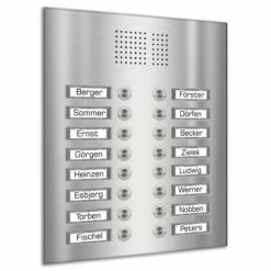 Edelstahl Unterputz Sechszehnfamilien Türklingel Quer 305x355mm