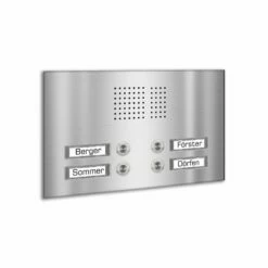 Edelstahl Unterputz Vierfamilien Türklingel Quer 305x175mm
