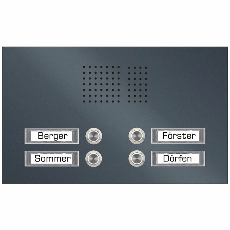 Edelstahl Unterputz Vierfamilien Türklingel Quer 305x175mm 3 Edelstahl Unterputz Vierfamilien Türklingel Quer 305x175mm – Bild 3