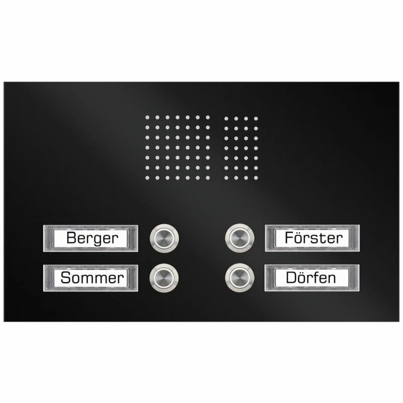 Edelstahl Unterputz Vierfamilien Türklingel Quer 305x175mm 4 Edelstahl Unterputz Vierfamilien Türklingel Quer 305x175mm – Bild 4
