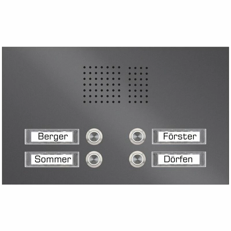 Edelstahl Unterputz Vierfamilien Türklingel Quer 305x175mm 6 Edelstahl Unterputz Vierfamilien Türklingel Quer 305x175mm – Bild 6