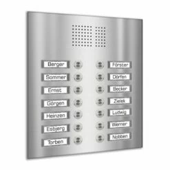 Edelstahl Unterputz Vierzehnfamilien Türklingel Quer 305x325mm