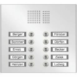 Edelstahl Unterputz Zehnfamilien Türklingel Quer 305x265mm -Türschilder aus Edelstahl Geschäft edelstahl unterputz zehnfamilien tuerklingel quer 305x265mm5