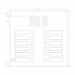 Edelstahl Unterputz Zwölffamilien Türklingel Quer 305x295mm -Türschilder aus Edelstahl Geschäft edelstahl unterputz zwoelffamilien tuerklingel quer 305x295mm7