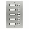 Edelstahl Unterputztürklingel Eckig Für Fünf Wohneinheiten Inklusive UP-Kasten