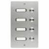 Edelstahl Unterputztürklingel Eckig Für Vier Wohneinheiten Inklusive UP-Kasten