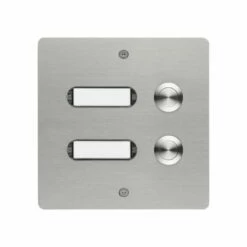 Edelstahl Unterputztürklingel Eckig Für Zwei Wohneinheiten Inklusive UP-Kasten