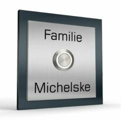 Edelstahlklingel 100x100mm Klingelplatte Acrylglas Anthrazit