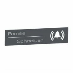 Edelstahlschild 120x30 Mm Mit Glockensymbol RAL 7016 Anthrazit Grau