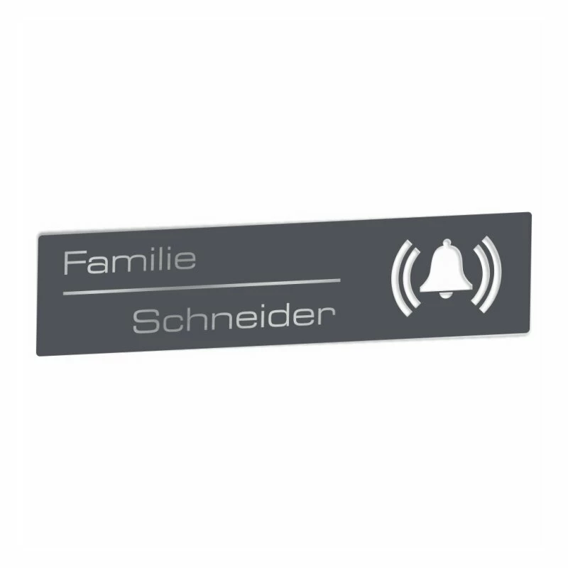 Edelstahlschild 120x30 Mm Mit Glockensymbol RAL 7016 Anthrazit Grau 1 Edelstahlschild 120x30 Mm Mit Glockensymbol RAL 7016 Anthrazit Grau