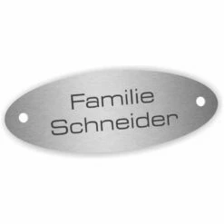 Edelstahlschild 175x65mm Oval Typ 1 -Türschilder aus Edelstahl Geschäft edelstahlschild 175x65mm oval typ 12